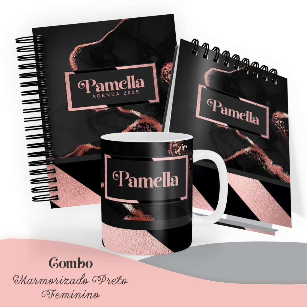 COMBO Marmorizado Preto Feminino – 5 Modelos (Pamella) - Imagem 3
