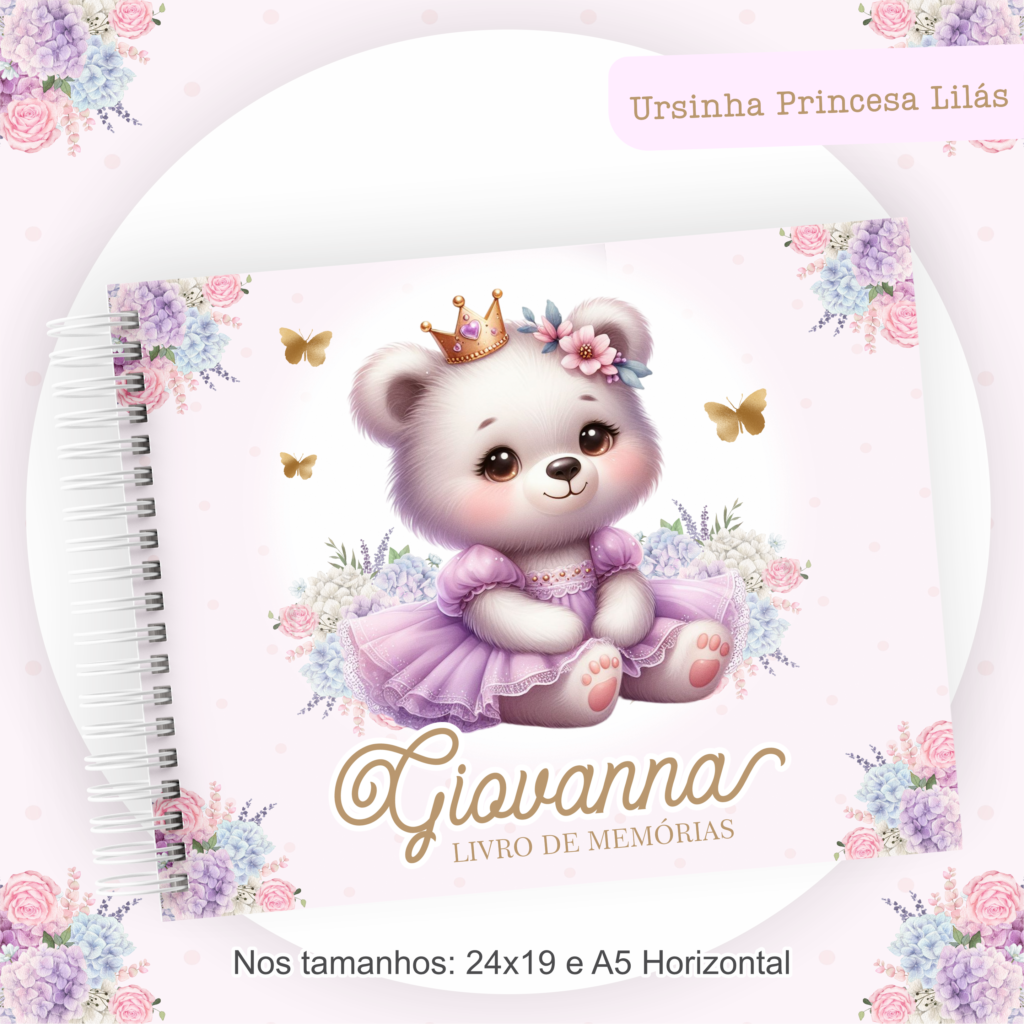 Ursinha Princesa Lilás - Kit Maternidade - Imagem 11