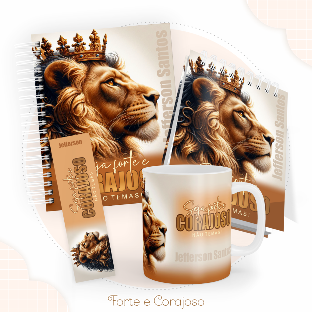 Kit CRISTÃO - Forte e Corajoso Masculino (Pamella) - Imagem 1