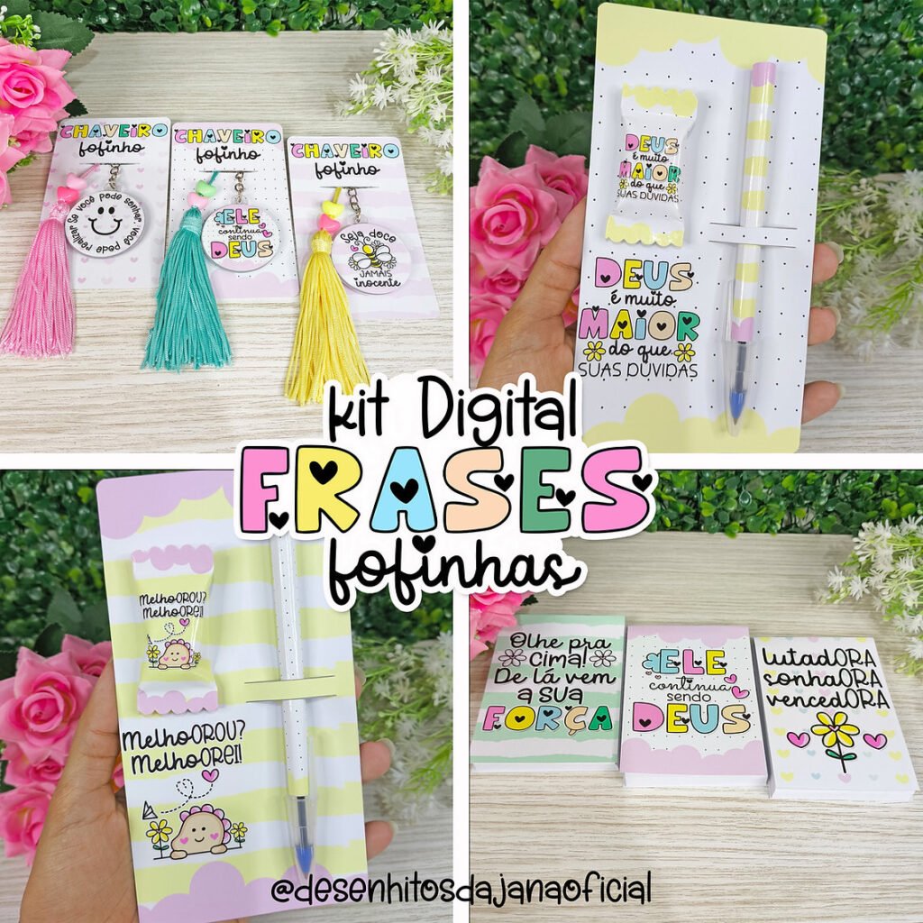 Frases Fofinhas - Kit Digital | Mimos (Desenhitos da Jana) - Imagem 1