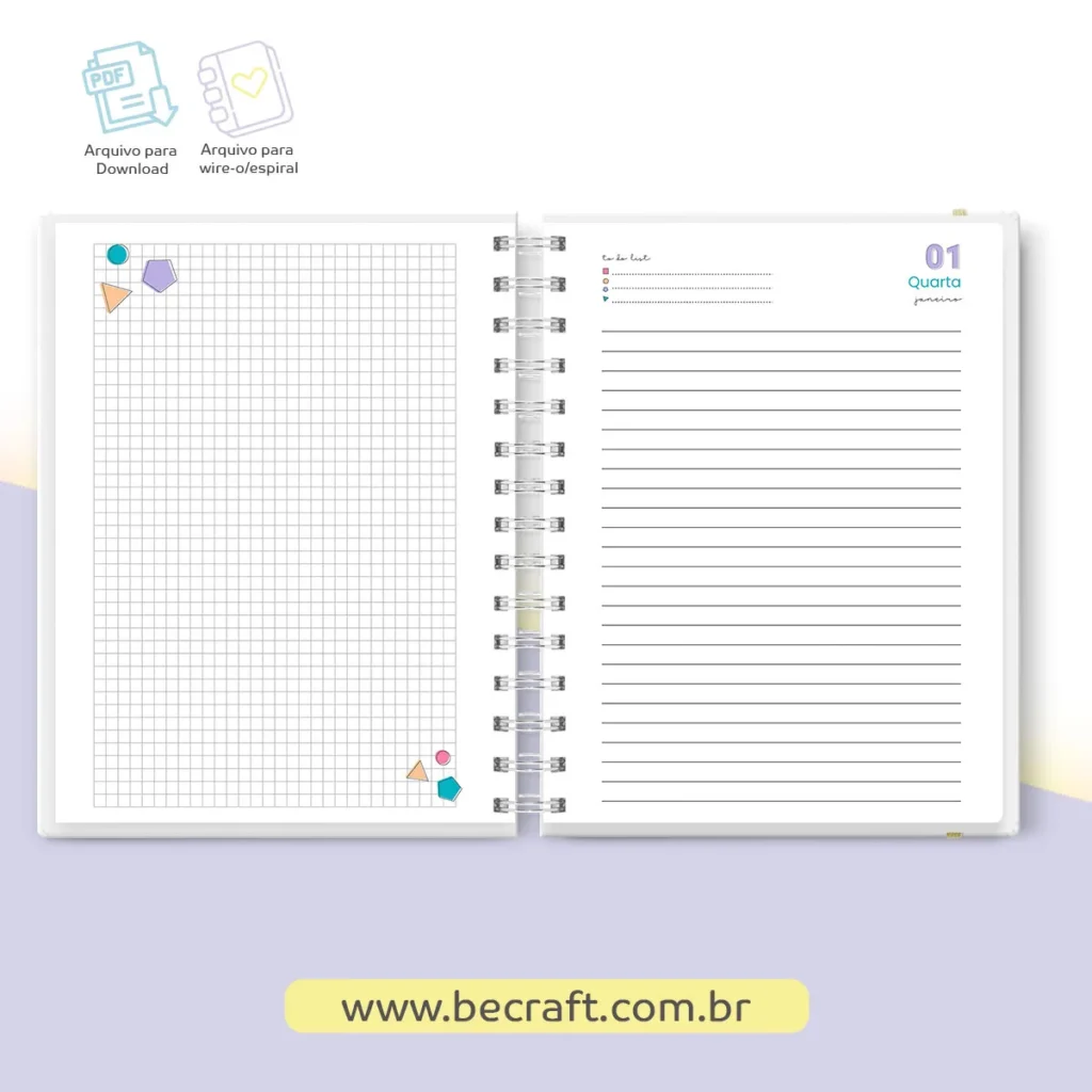 Miolo Agenda Colorida 2025 (Becraft) - Imagem 7