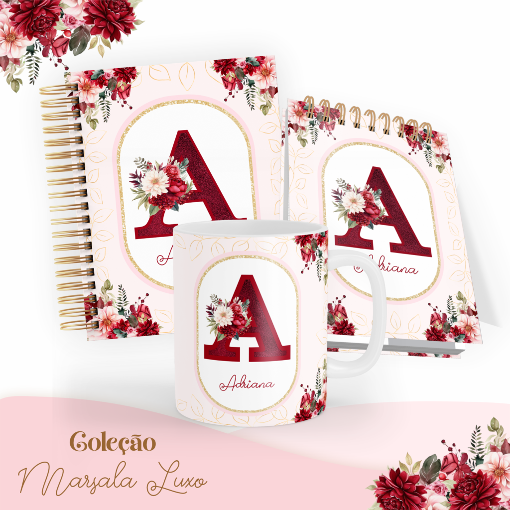 COMBO Marsala Luxo Alfabeto – 5 Modelos (Pamella) - Imagem 5