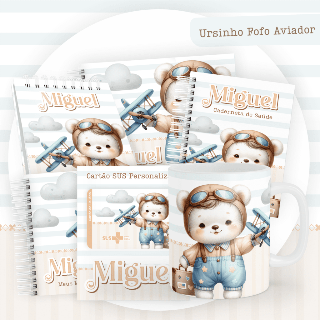 Ursinho Fofo Aviador - Kit Maternidade - Imagem 1