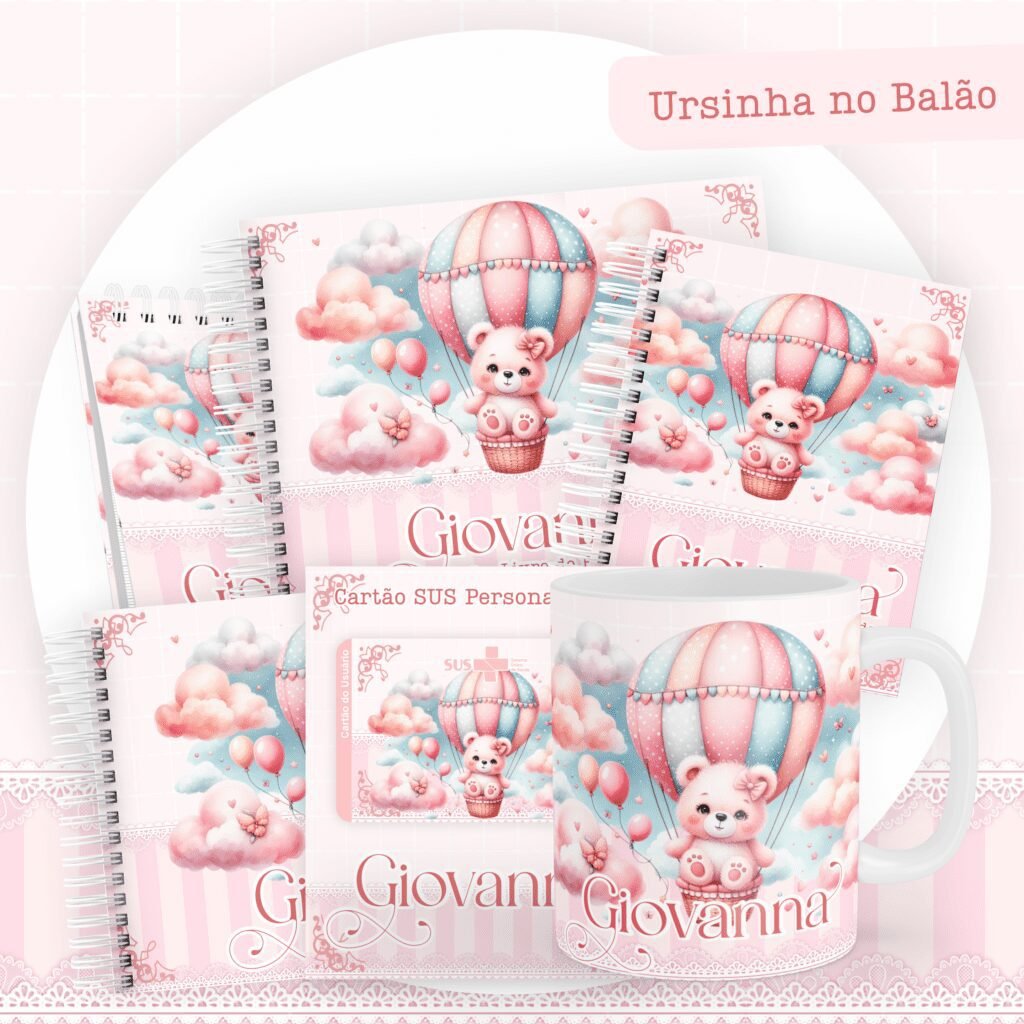 7 Ursinha no Balão - Kit Maternidade - Imagem 1