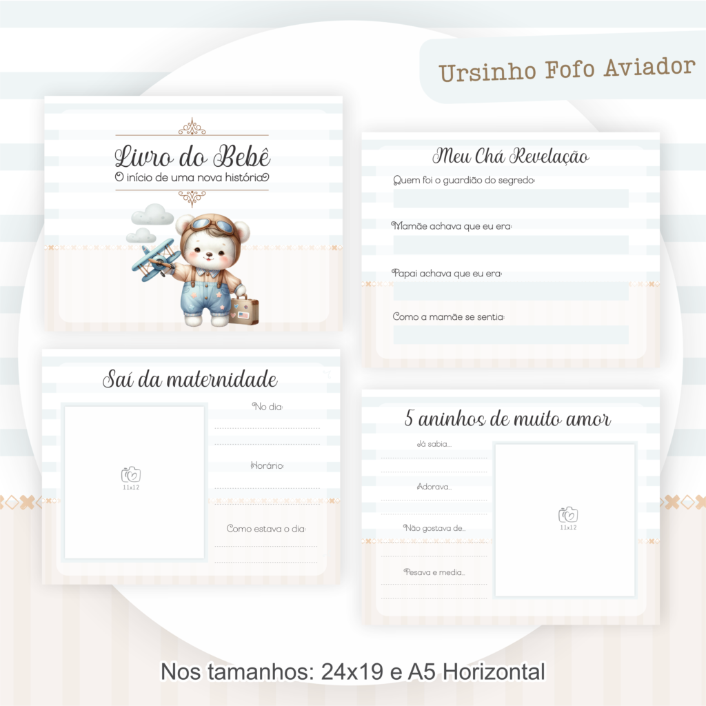 Ursinho Fofo Aviador - Kit Maternidade - Imagem 2