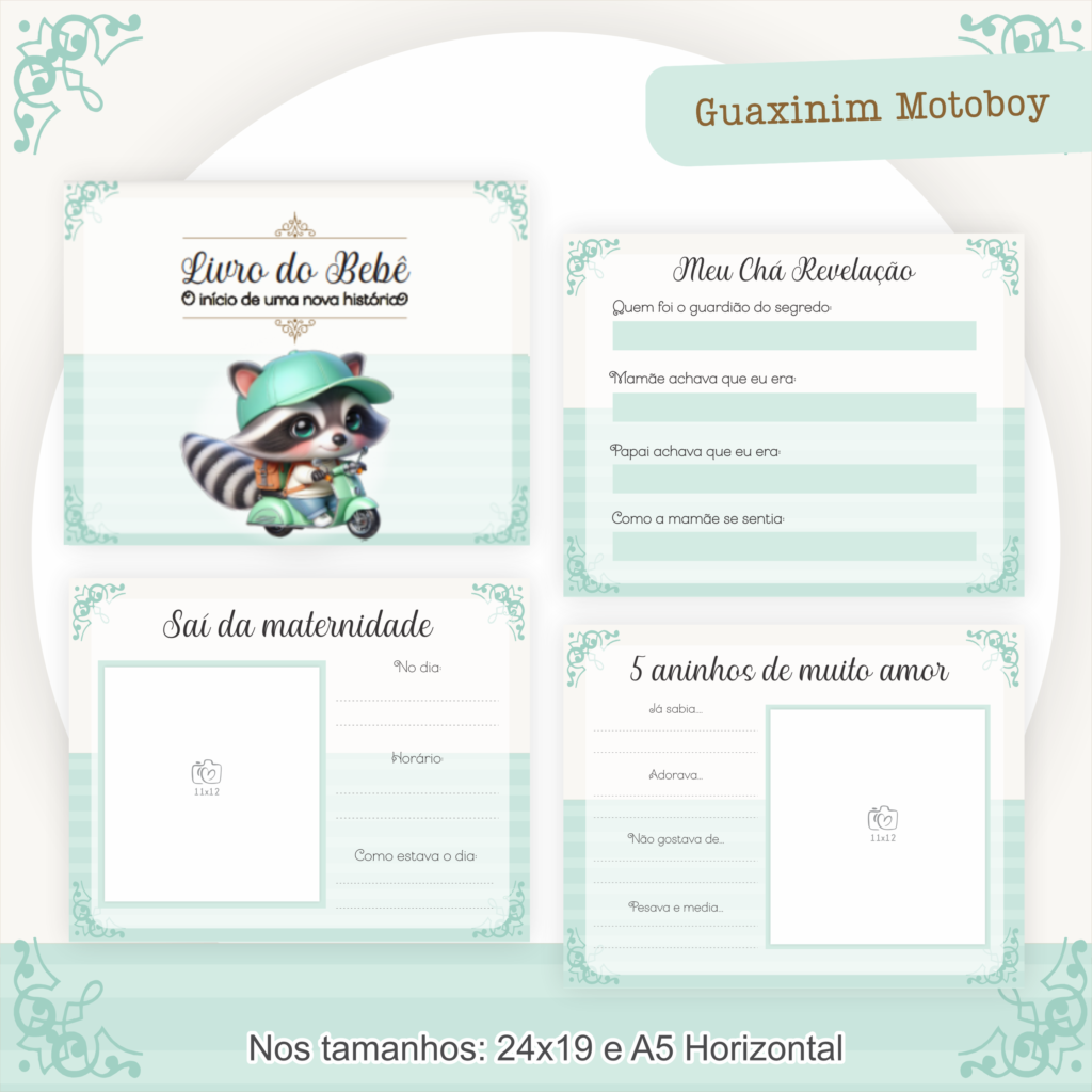 Guaxinim Motoboy - Kit Maternidade - Imagem 3
