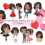 Garota afro-americana do dia dos namorados- Kit Digital