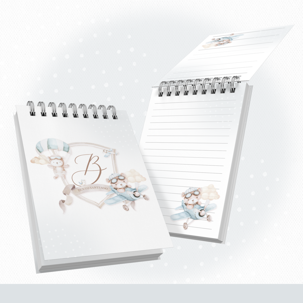 Urso Aviador - COMBO Maternidade Monogramas (Papel Amado) - Imagem 2