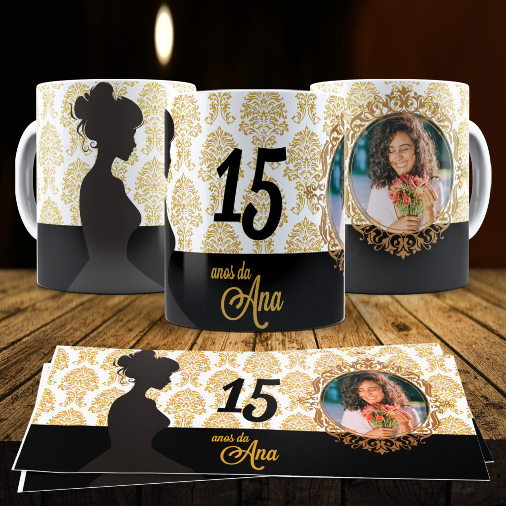 15 Anos Silhueta - 6 Artes para Canecas - Imagem 6
