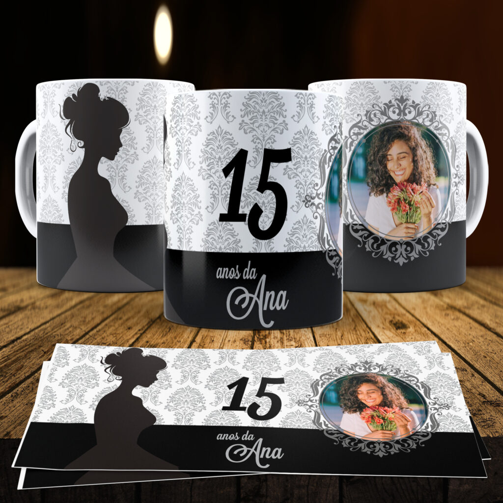15 Anos Silhueta - 6 Artes para Canecas - Imagem 5