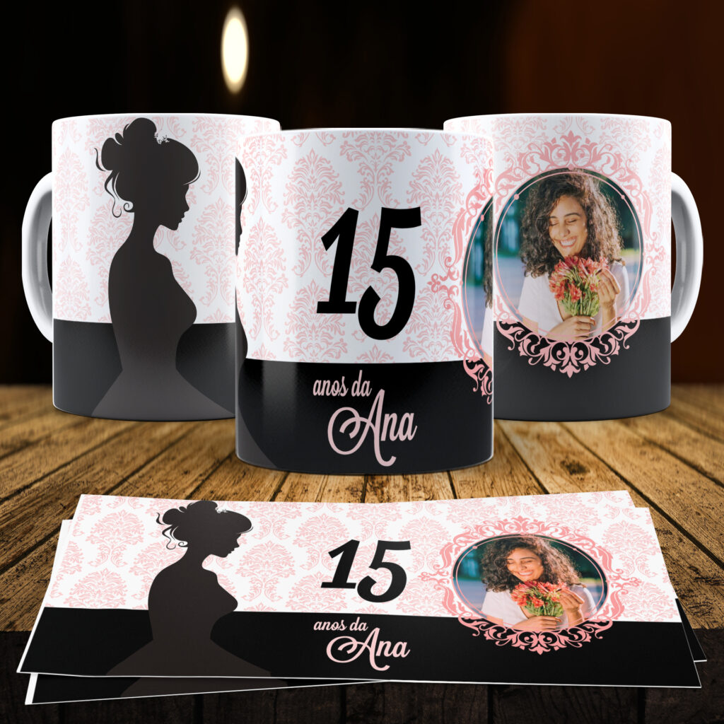 15 Anos Silhueta - 6 Artes para Canecas - Imagem 4