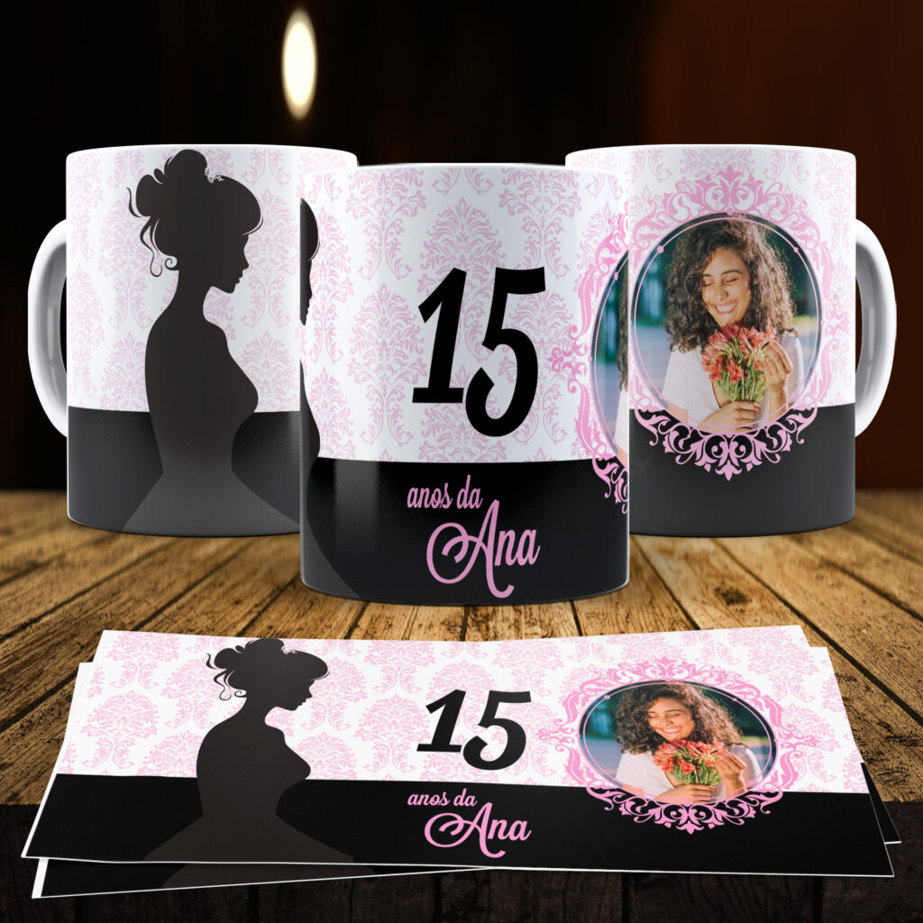 15 Anos Silhueta - 6 Artes para Canecas - Imagem 2