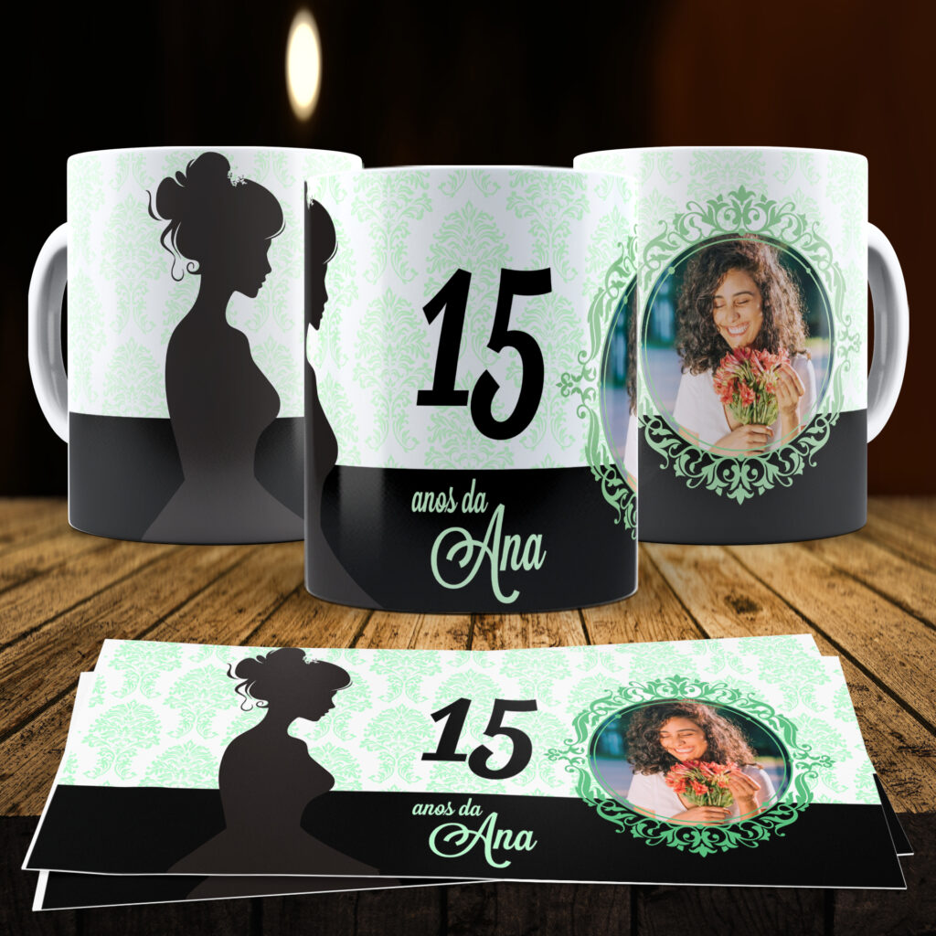15 Anos Silhueta - 6 Artes para Canecas - Imagem 1
