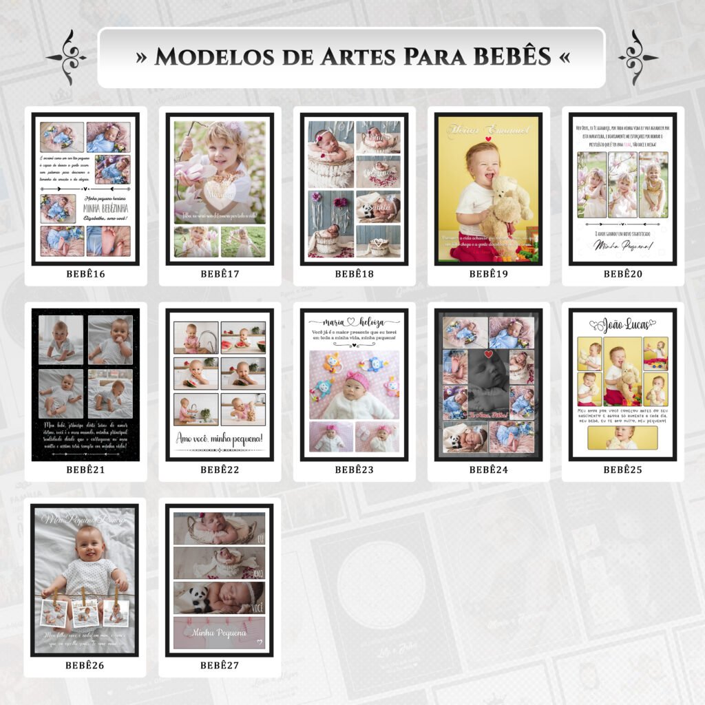 COMBO 1 Quadro Fotos - Bebê em PSD - Imagem 2