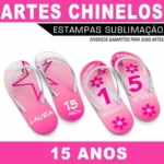 COMBO 15 Anos - Artes para Chinelos com Gabarito