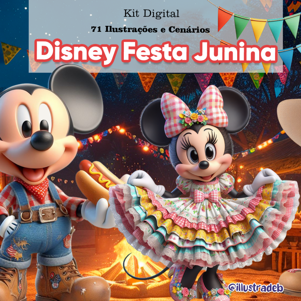 Disney Festa Junina - Kit Digital (Ilustradeb) - Imagem 1