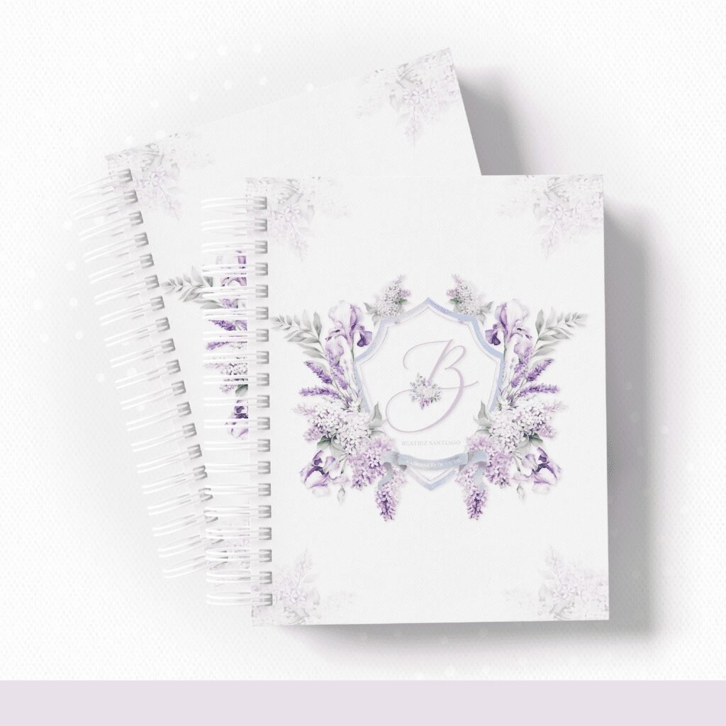 Floral Lilás 2 - COMBO Maternidade Monogramas (Papel Amado) - Imagem 1