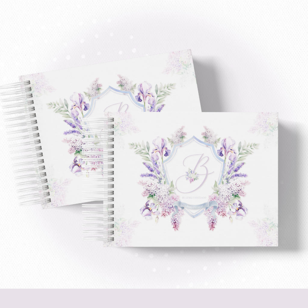 Floral Lilás 2 - COMBO Maternidade Monogramas (Papel Amado) - Imagem 4