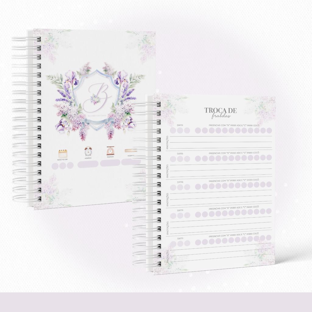 Floral Lilás 2 - COMBO Maternidade Monogramas (Papel Amado) - Imagem 6