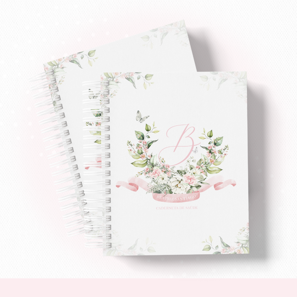 Floral Rosa - COMBO Maternidade Monogramas (Papel Amado) - Imagem 1