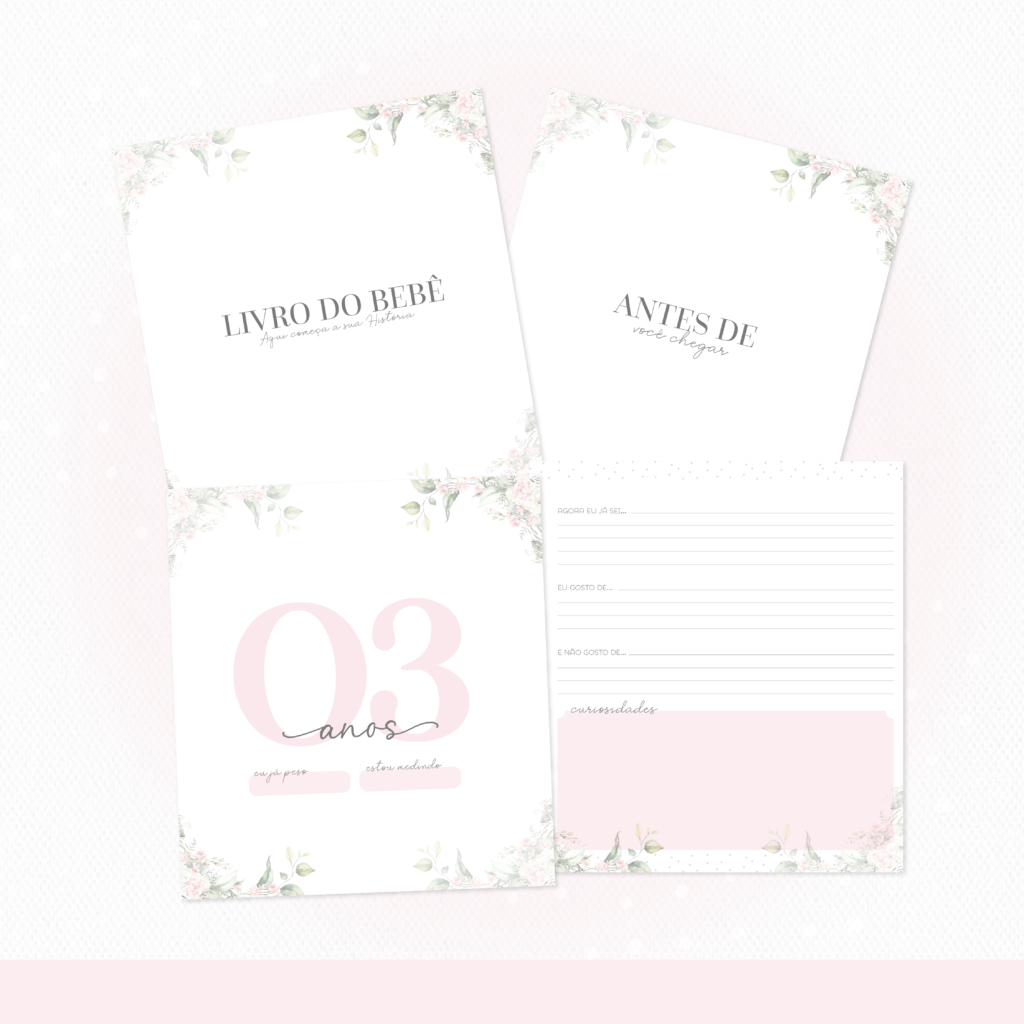 Floral Rosa - COMBO Maternidade Monogramas (Papel Amado) - Imagem 2