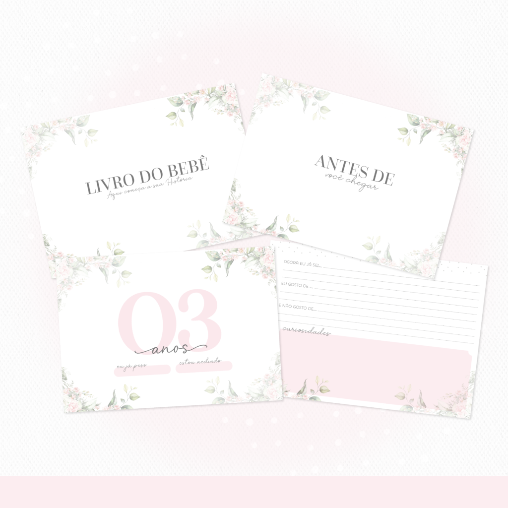 Floral Rosa - COMBO Maternidade Monogramas (Papel Amado) - Imagem 3