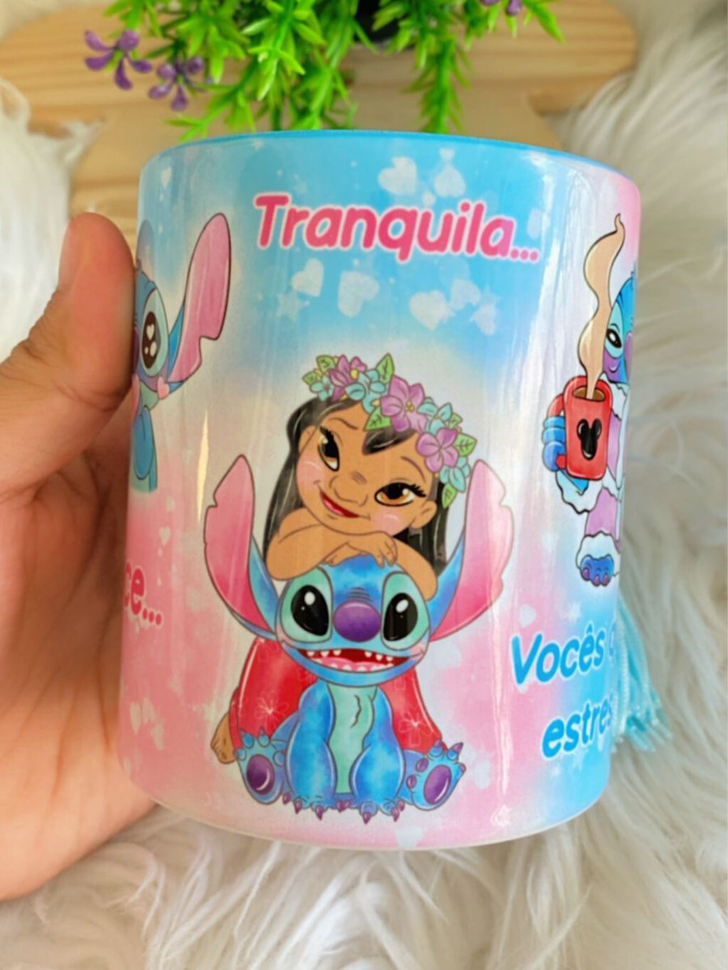 Vocês que me estressam… Stitch - Arte Avulsa Caneca - Imagem 2