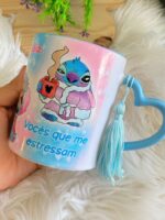 Vocês que me estressam… Stitch - Arte Avulsa Caneca - Imagem 4