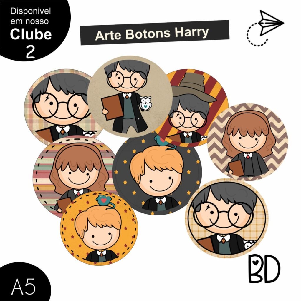Harry Potter Buttons Kit Digital – Harry Potter Buttons - Imagem 1