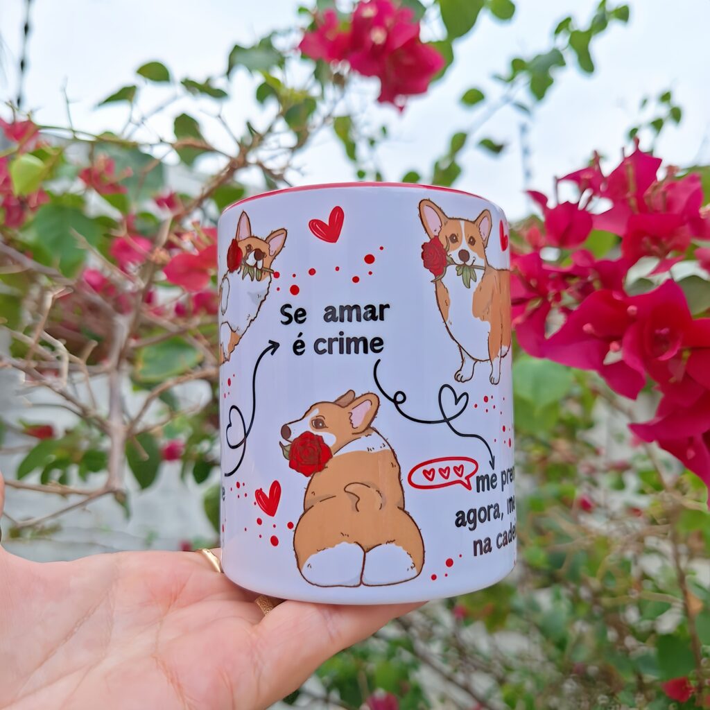Se amar é crime, me prenda agora, me bota na cadeia - 4 Artes Avulsa Caneca - Imagem 4