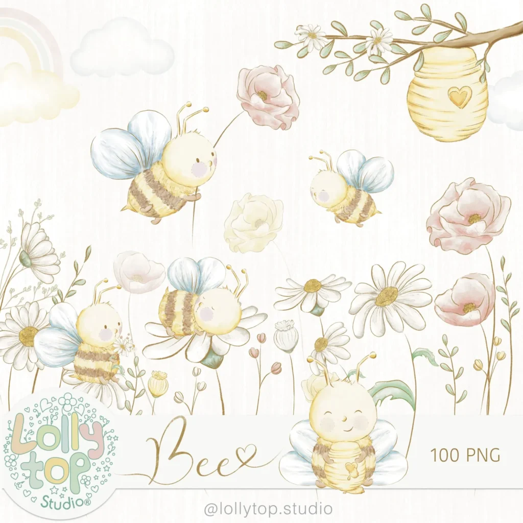 Bee – Abelhinha Ilustrações (Lolly Top) - Imagem 1