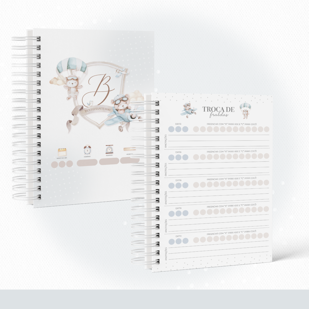 Urso Aviador - COMBO Maternidade Monogramas (Papel Amado) - Imagem 4