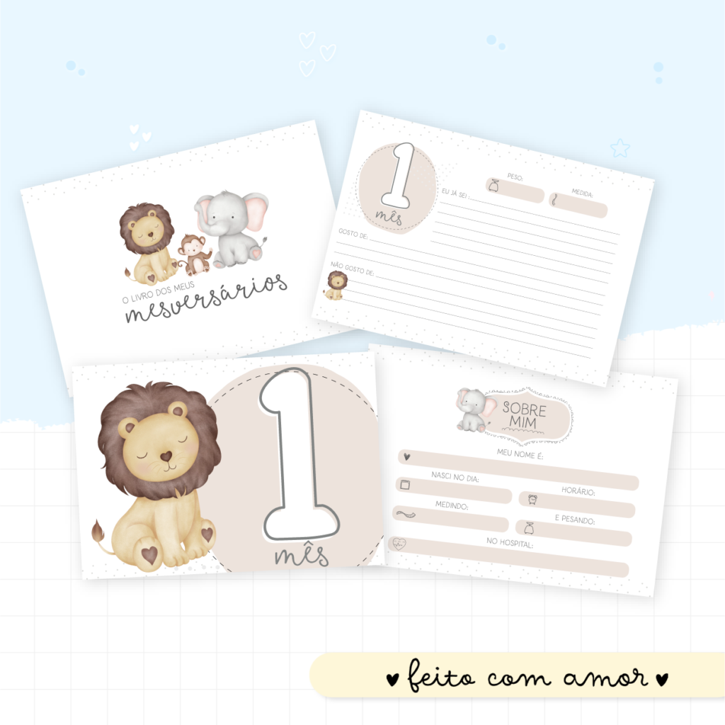 Animais Cute Menino - Kit Maternidade - Imagem 6