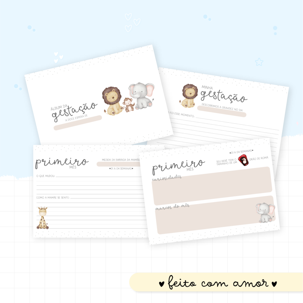 Animais Cute Menino - Kit Maternidade - Imagem 7