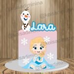 Elsa Cute - Topo de Bolo