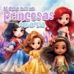 Princesas Aquarela - Kit Digital (Ilustradeb)