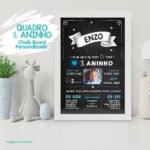 COMBO Quadros Chalkboard - Nascimento | Chá | 1 Aninho