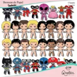 Bonecos de Papel Fantasias (Troca Roupa) - Kit Digital