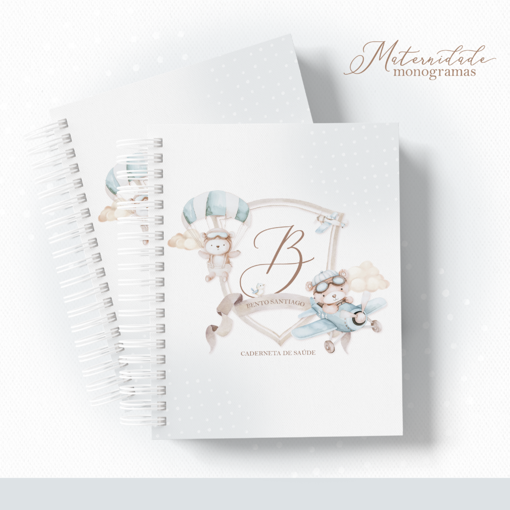 Urso Aviador - COMBO Maternidade Monogramas (Papel Amado) - Imagem 6