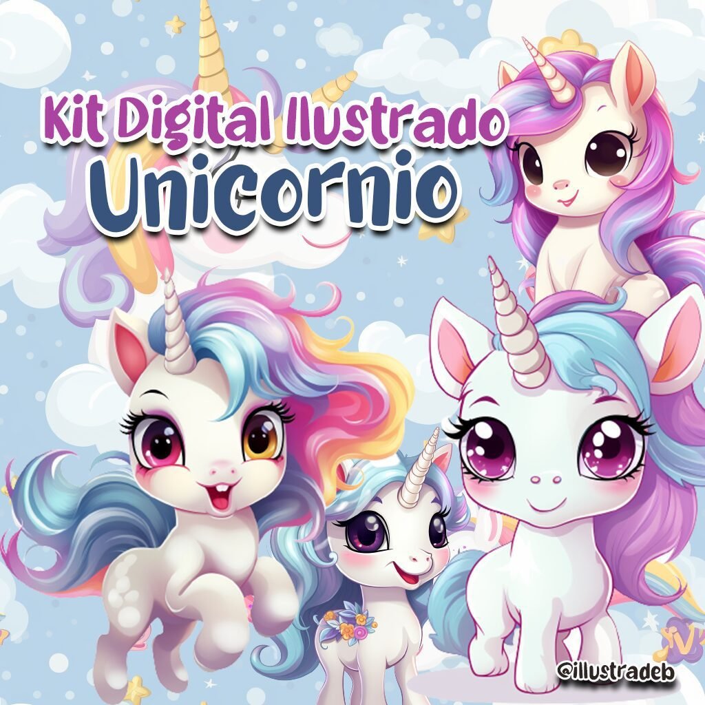 Unicórnio - Kit Digital (Ilustradeb) - Imagem 1