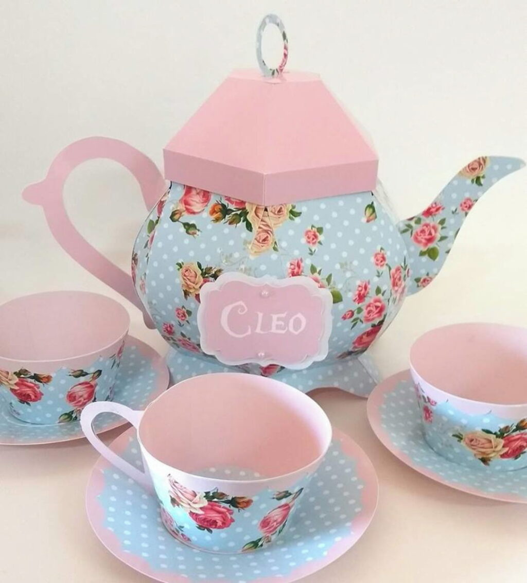 Molde Caixas - Bule e Xícaras - Imagem 1