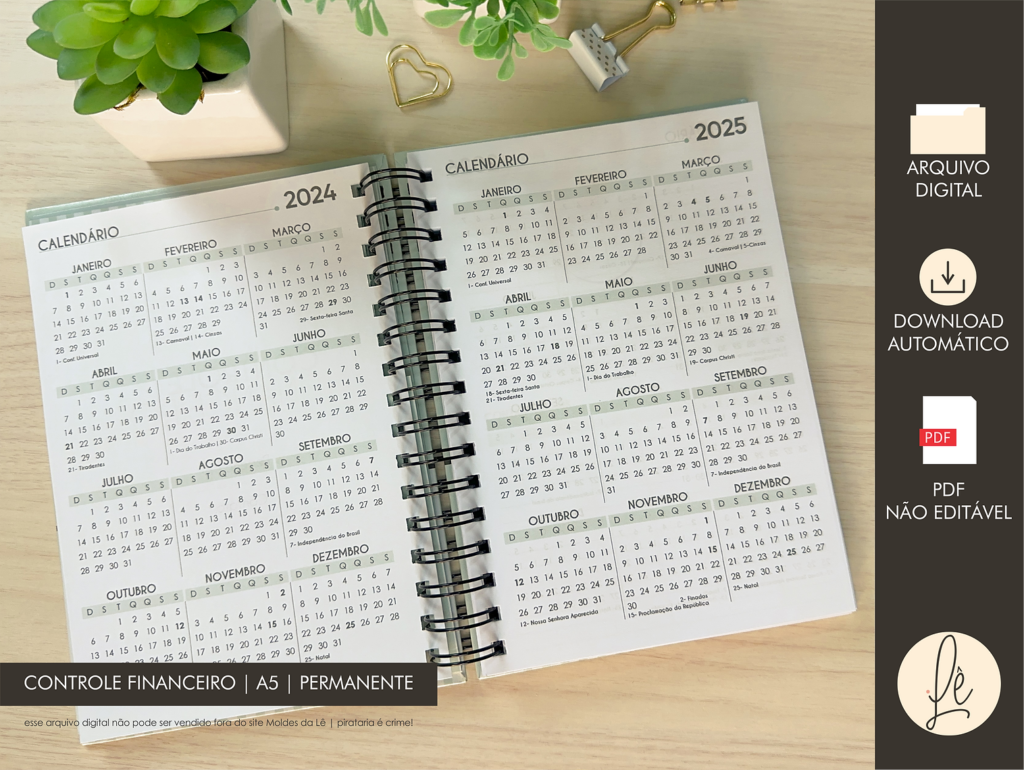 COMBO Controle Financeiro A5 | Pocket | Bolsa (Moldes da Lê) - Imagem 3