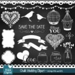 Ilustrações para Quadro Chalkboard Casamento