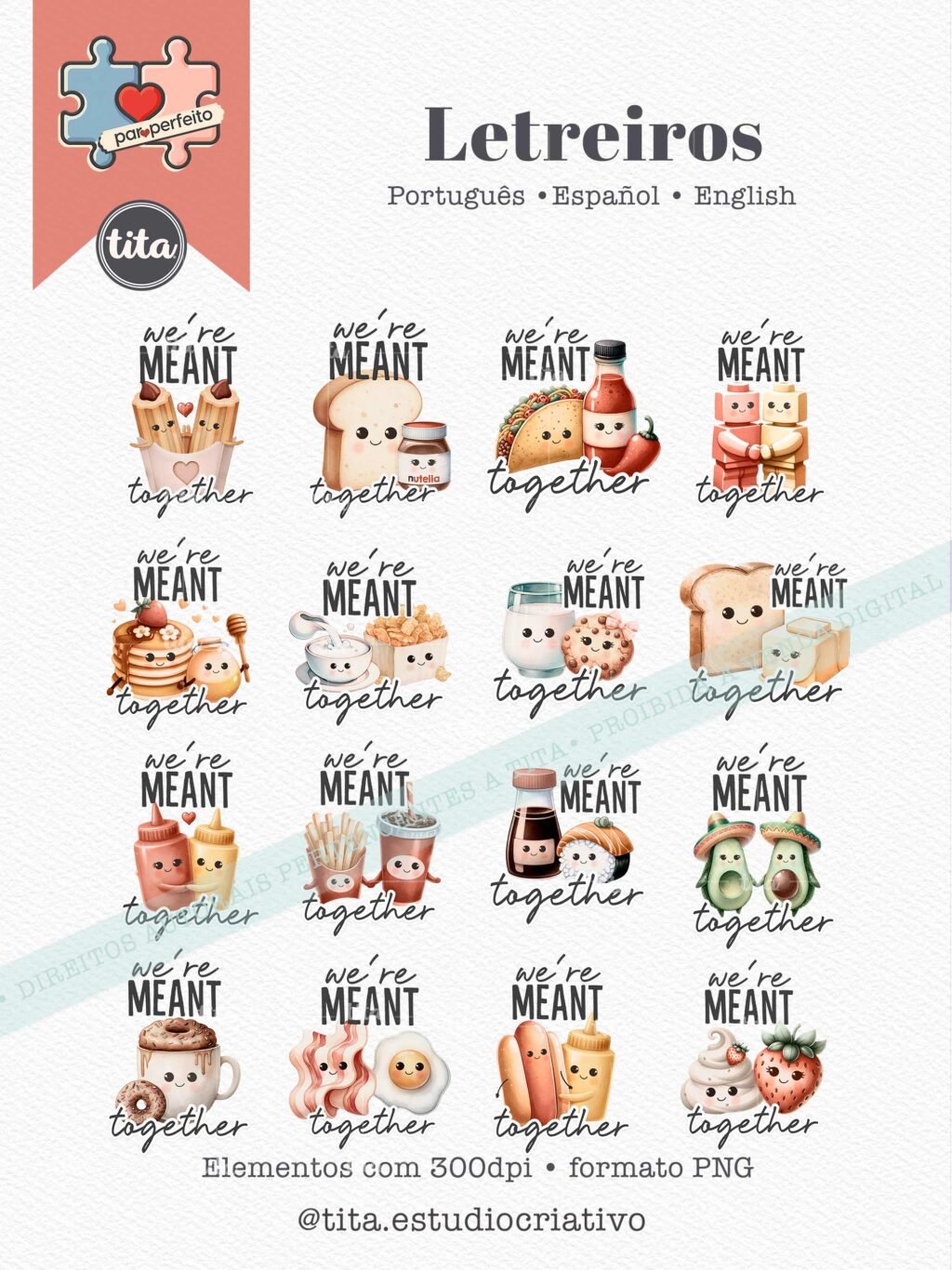 Par Perfeito - Combo Ilustrações e Papéis (Tita) - Imagem 2