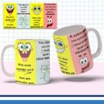Bob Esponja - 3 estágios de Humor - Arte Avulsa Caneca