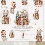 Kit Digital Ilustrações São Joaquim e Santana - Santinhos (Carinas Paper)