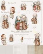 Kit Digital Ilustrações São Joaquim e Santana - Santinhos (Carinas Paper)