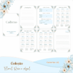 COMBO Floral Alfabeto Rosa e Azul – 5 Modelos (Pamella) - Imagem 9