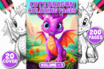 Dragão Cute - Livro de Colorir