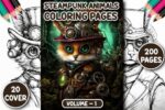 Animais Steampunk - Livro de Colorir
